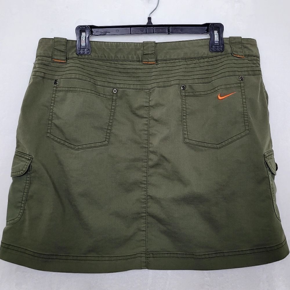 Nike Olive Green Mini Skirt with Orange Accents